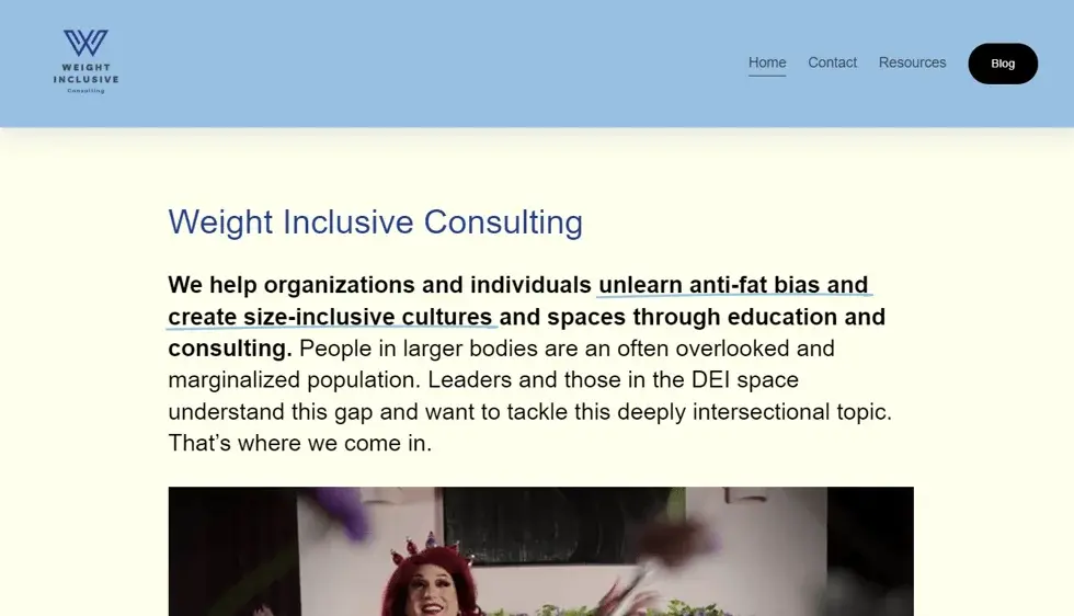 Weight Inclusive Consulting project preview